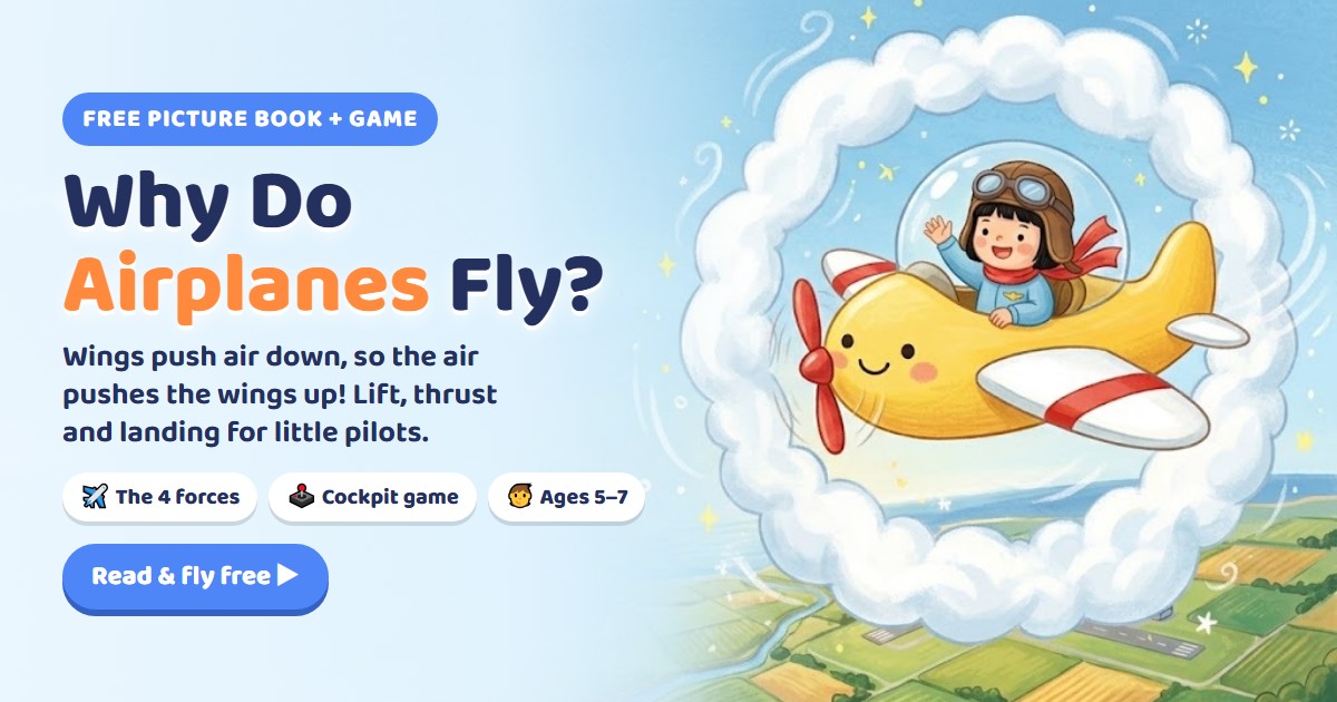 Why Do Airplanes Fly? Lin flies Poppy the yellow propeller plane through a ring of clouds.